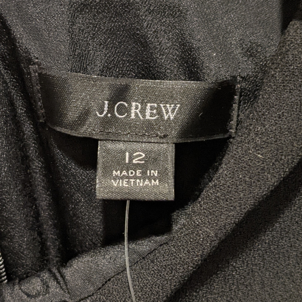 J. Crew Black A-line dress with ruffle collar - Picture 6 of 9